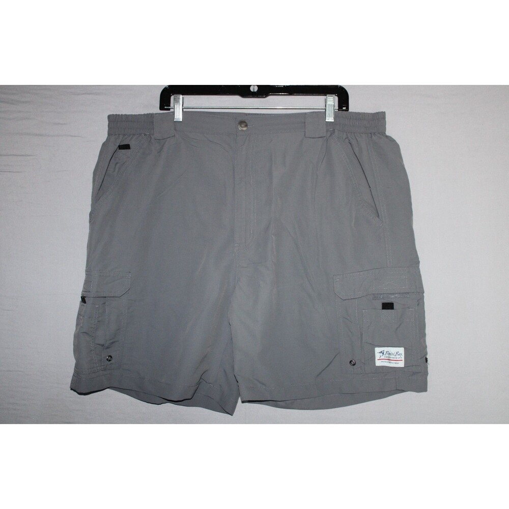Bimini Bay Outfitters Shorts Mens 44 Gray Fishing Cargo Quick Dry Elastic Waist